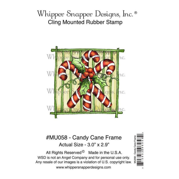 Whipper Snapper Cling Stamp 4 inch X6 inch Candy Cane Frame