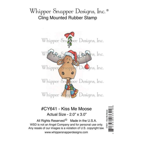 Whipper Snapper Cling Stamp 4 inch X6 inch Kiss Me Moose