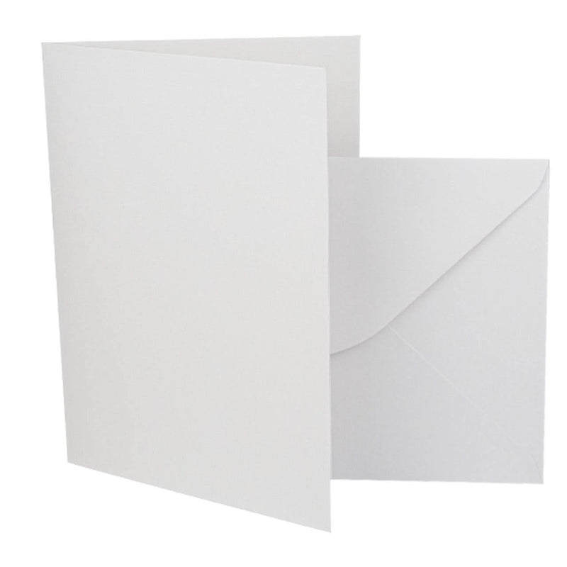 Poppy Crafts A6 300gsm Cards and Envelopes - Silk White -  Pack of 10