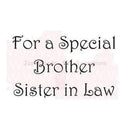 Woodware Clear Stamps 2.5 Inch X1.75 Inch  Sheet For A Special Brother/Sister In-Law
