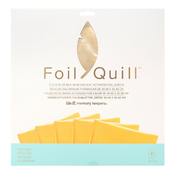 We R Memory Keepers - Foil Quill 12inX12in Foil Sheets 15 per package - Gold Finch