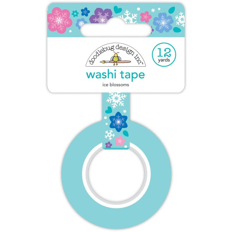 Doodlebug Washi Tape 15mmX12yd - Ice Blossoms, Winter Wonderland*