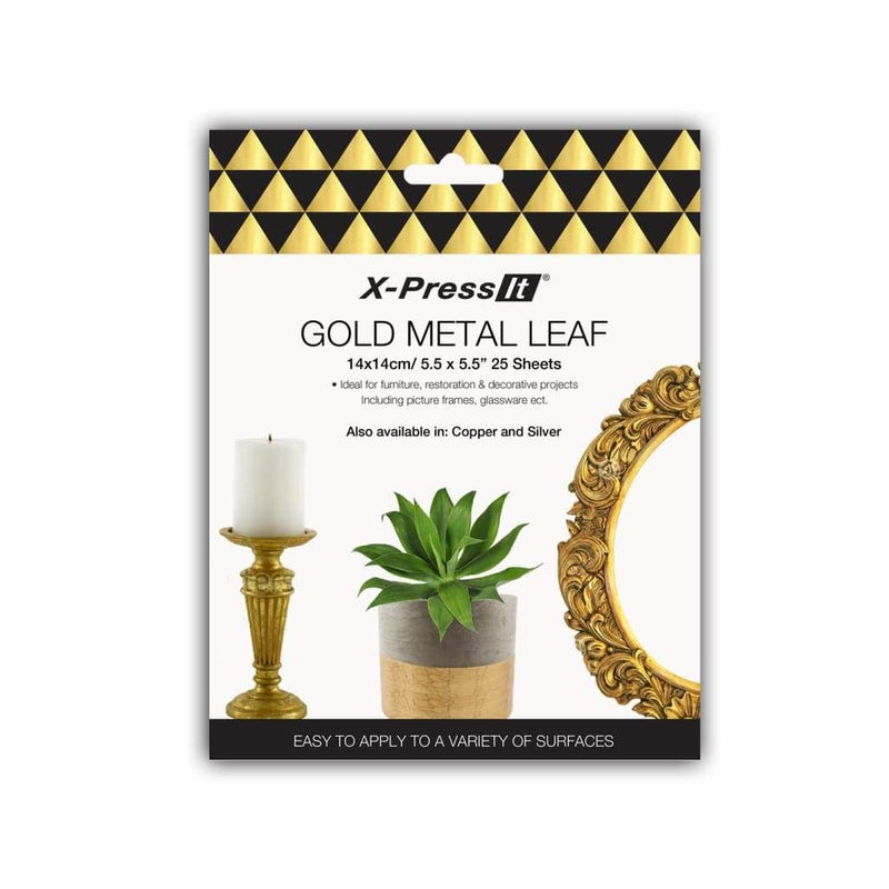 X-Press It Gold Metal Leaf 140x140 25sh/bk