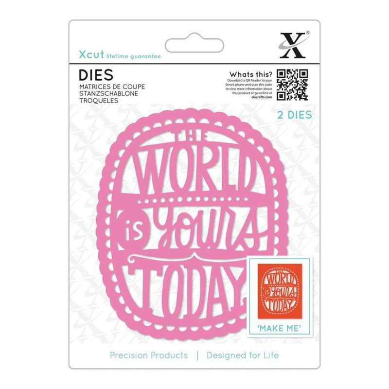 Xcut Decorative Dies 2 pack The World Is Yours Today