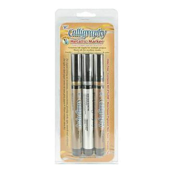 Yasutomo - Calligraphy Metallic Markers 2Mm 3 Pack