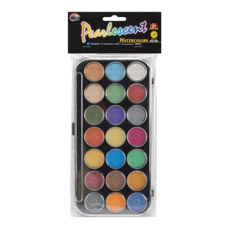 Yasutomo Pearlescent Watercolor Paint Cakes 21 Pack