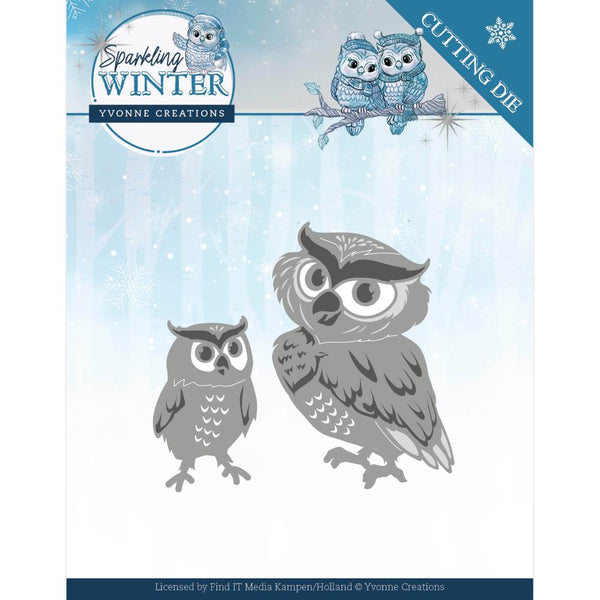 Find It Trading Yvonne Creations Die - Winter Owls, Sparkling Winter*