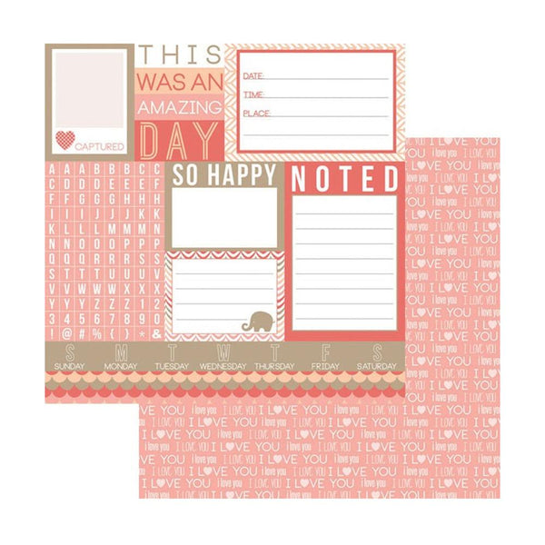 Teresa Collins Designs - You Are My Happy Collection - 12 x 12 Double Sided Paper - Noted Tags