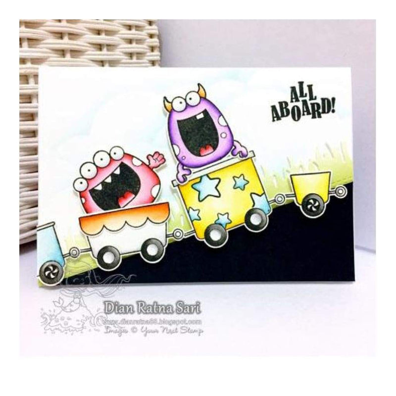 Your Next Stamp Clear Stamps 4x8 All Aboard Train Cart*