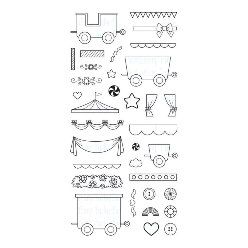 Your Next Stamp Clear Stamps 4x8 All Aboard Train Cart*