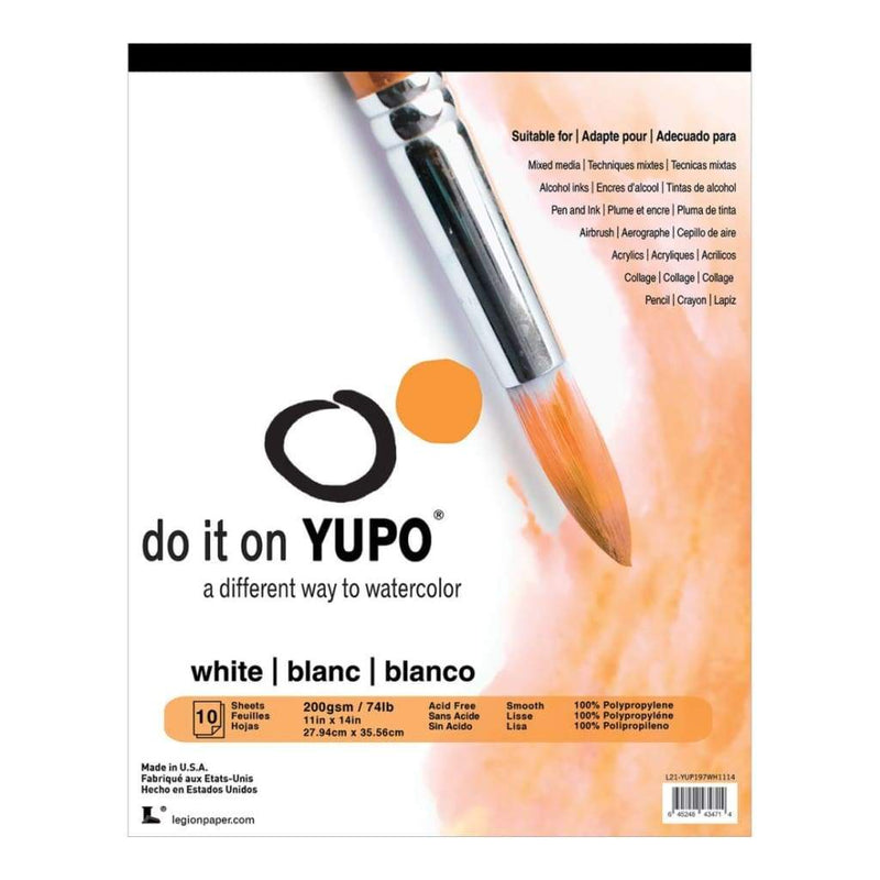 Yupo Paper 11 inch X14 inch 10 Sheets pack White 74lb