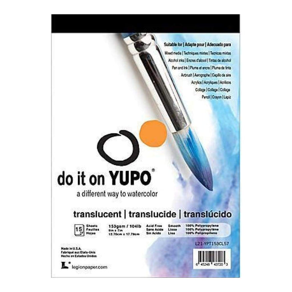 Yupo Paper 5x7in. 15 Sheets Pack Translucent 104Lb
