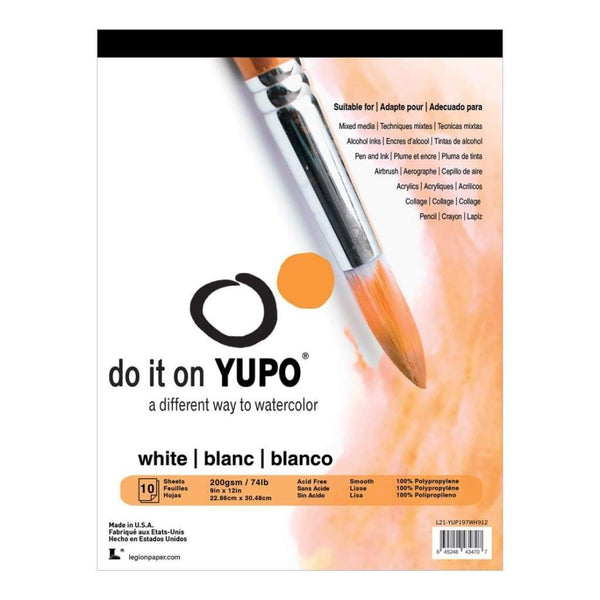 Yupo Paper 9 inch X12 inch 10 Sheets pack White 74lb