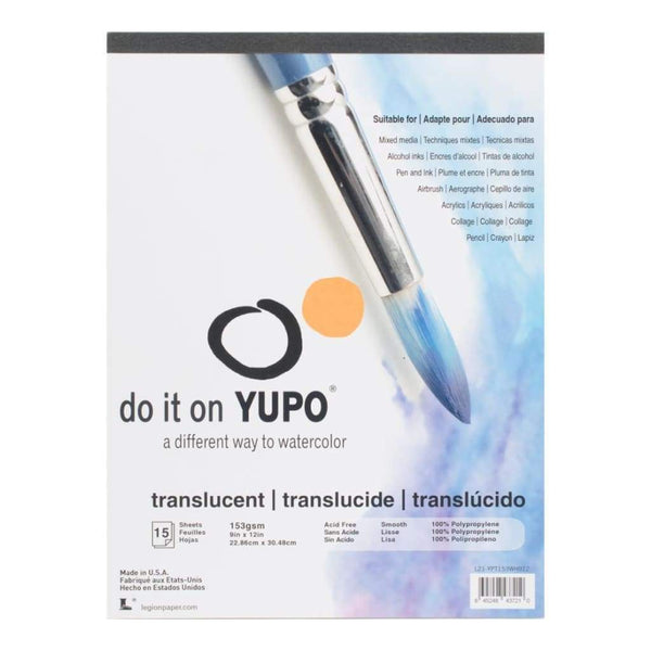 Yupo Paper 9"X12" 15 Sheets/Pkg Translucent 104lb