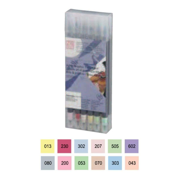 Zig Art & Graphic Twin RB+F 12 pack - Pale Colours