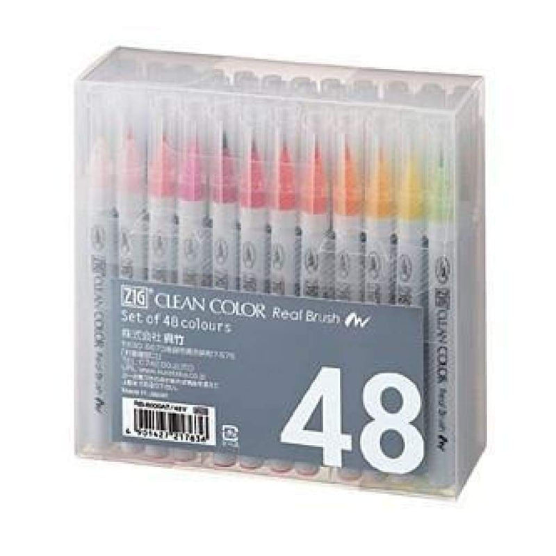 Zig Clean Color Real Brush Markers 48/Pkg