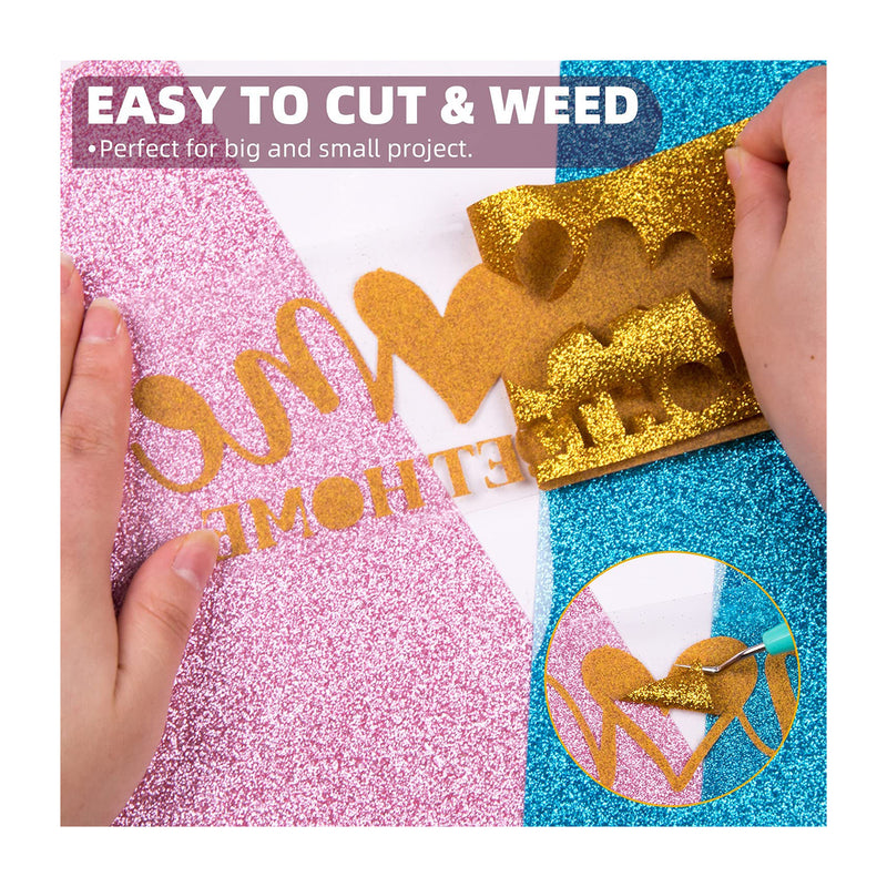 Poppy Crafts 10"x5' Heat Transfer Glitter Vinyl - Pink*